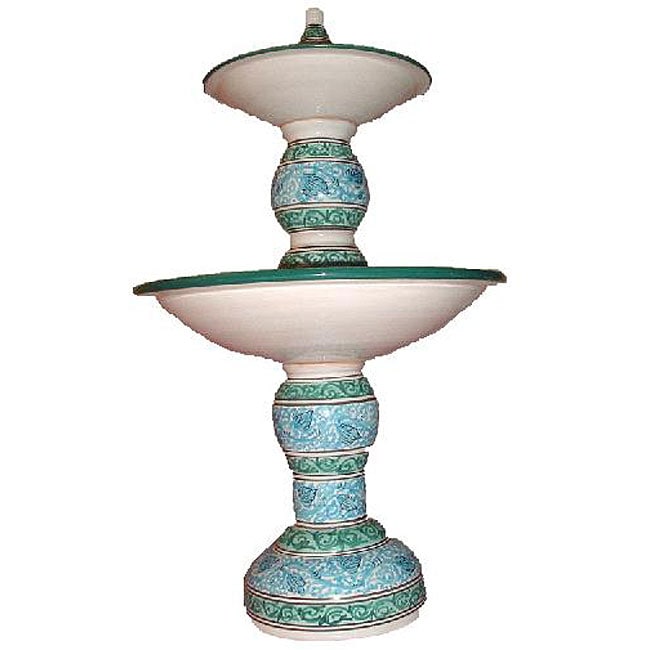 Handmade Moroccan Turquoise Ceramic Water Fountain  