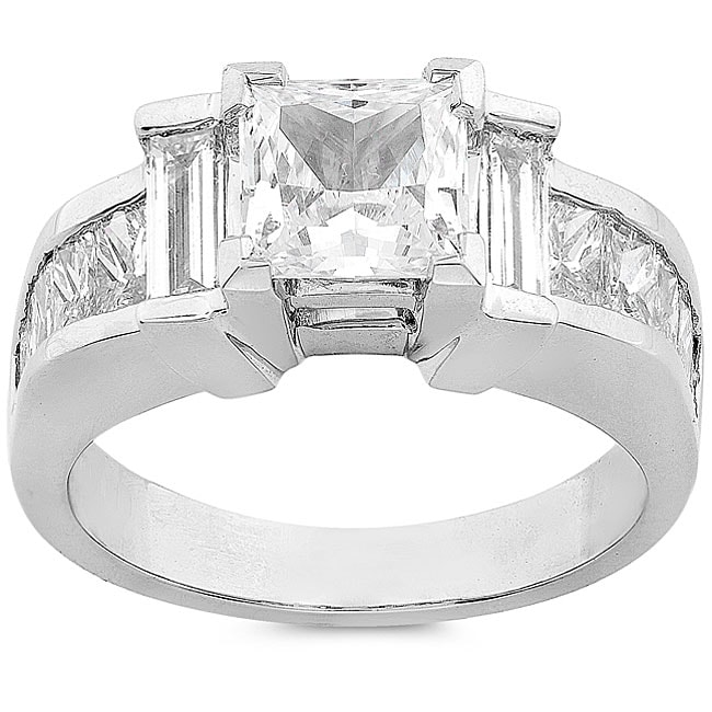 Platinum 2 1/2ct TDW Diamond Engagement Ring (G H, I1) (Size 6.5