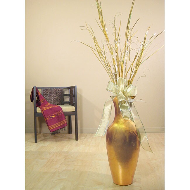 Shop Holiday Glitz Arrangement in 28inch Gold Floor Vase Free