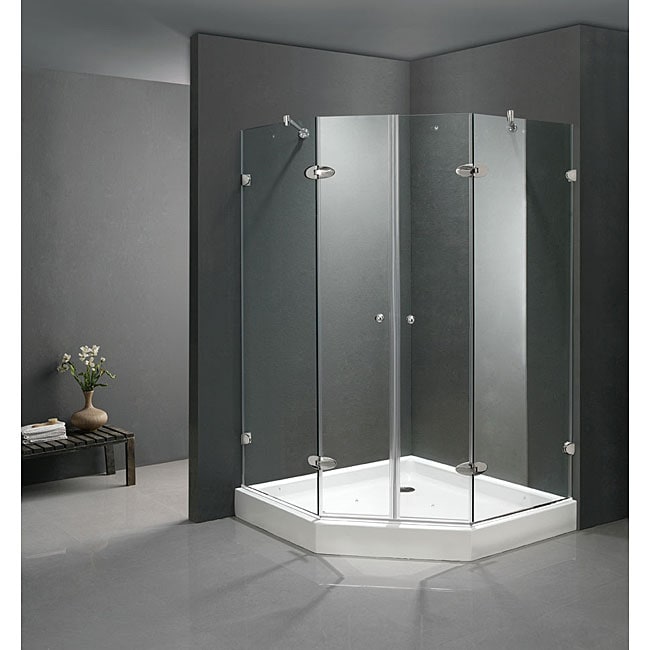 Vigo Frameless Shower Enclosure with Double Doors  
