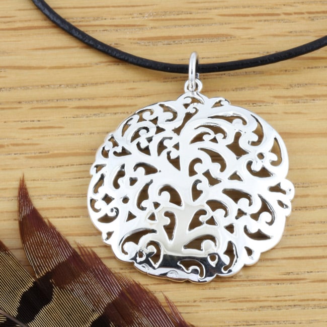   Silver Family Tree Filigree Necklace (Mexico)  