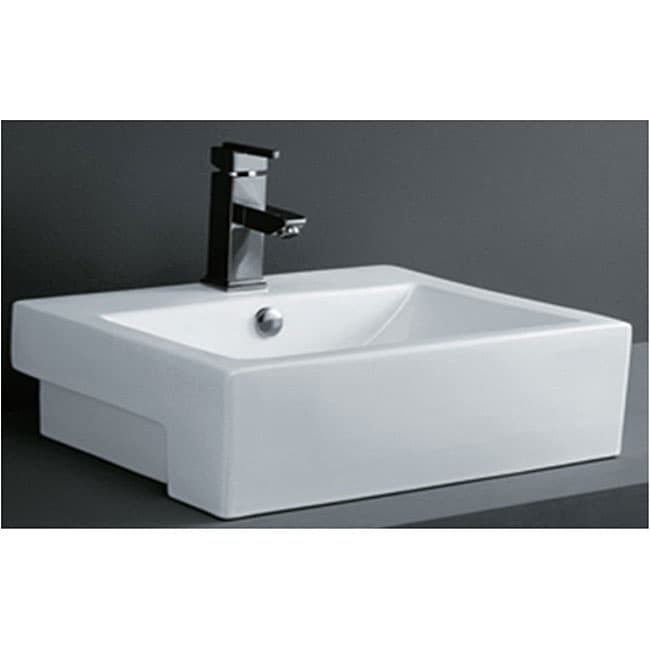 Porcelain Rectangular Bathroom Vessel Sink  