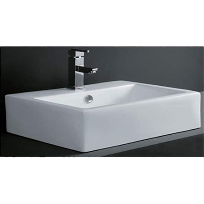 Rectangular Porcelain Bath Vessel Sink