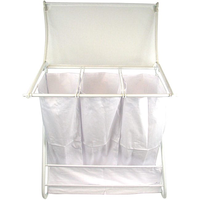 White Triple Laundry Hamper Free Shipping On Orders Over 45