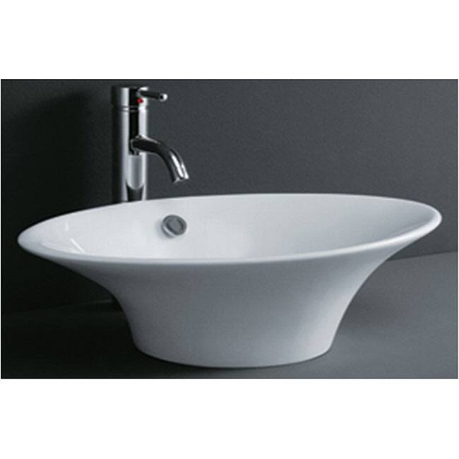 DeNovoTulip-shaped Porcelain Bathroom Vessel Sink