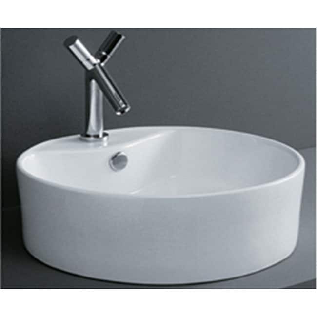 Round Flush Porcelain Bathroom Vessel Sink