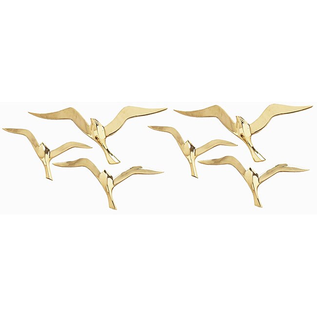 Brass Soaring Seagull Wall Art (Set of 6) Free Shipping On Orders