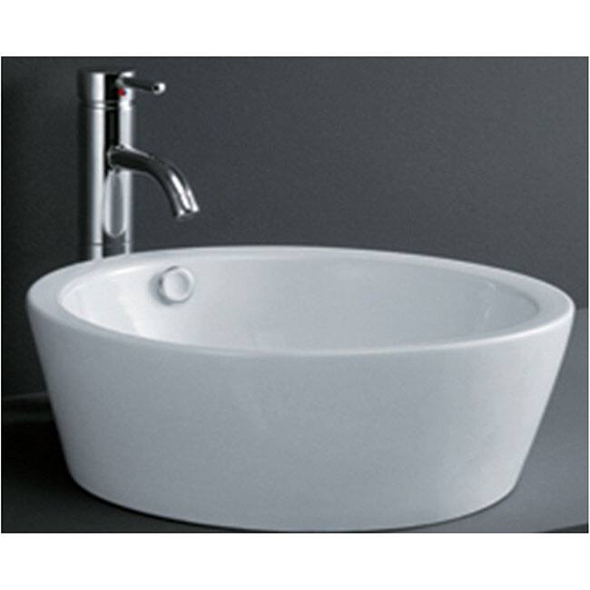 Porcelain Cylindrical Bathroom Vessel Sink