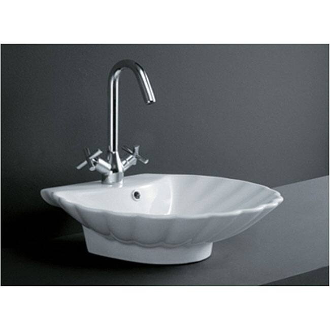 Porcelain Shell-shape Bath Vessel Sink