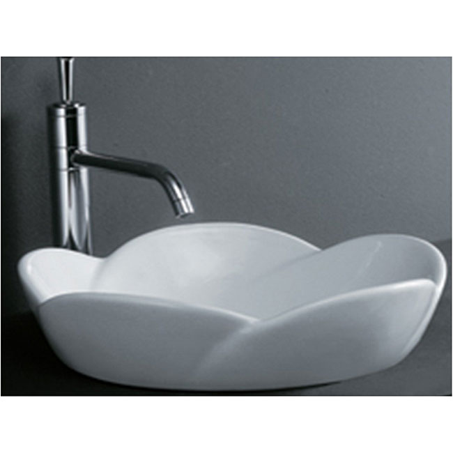 Porcelain Petal shape Bathroom Vessel Sink  