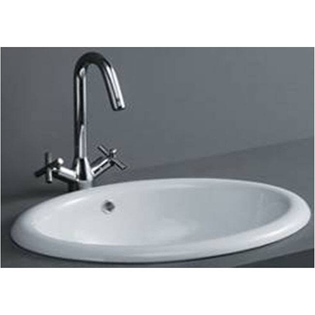 Oval Drop-in Porcelain Bathroom Sink