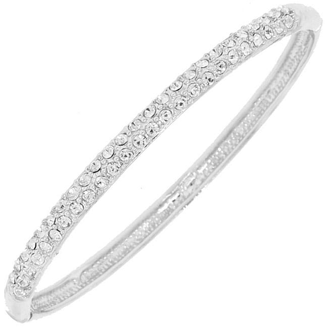 Silvertone Crystal Bangle  