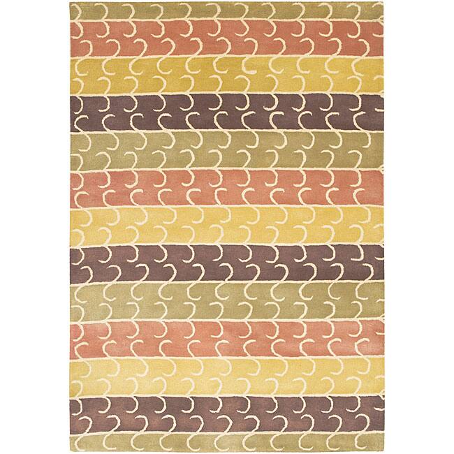 Artist's Loom Hand-tufted Contemporary Abstract Wool Rug (2'6x7'6) - multi