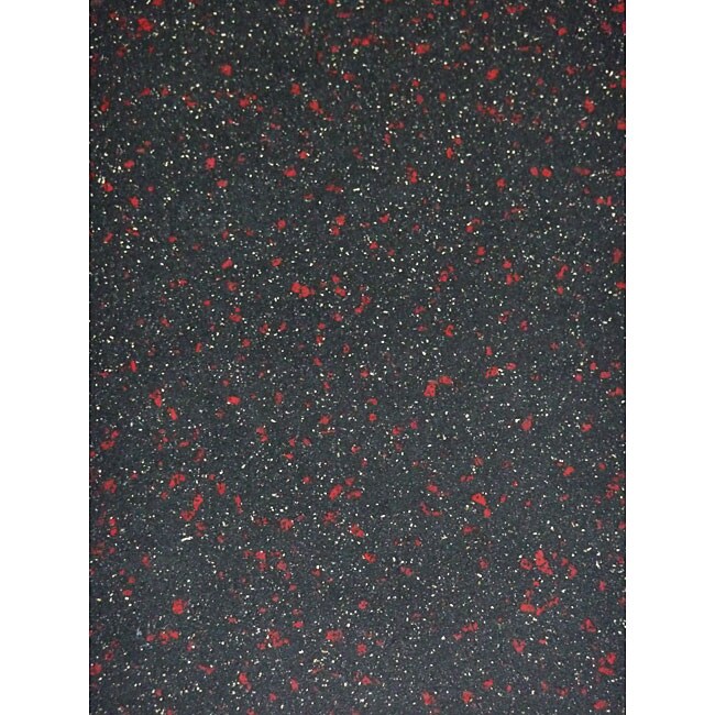 Black/ Red Synthetic Rubber Floor Tiles  