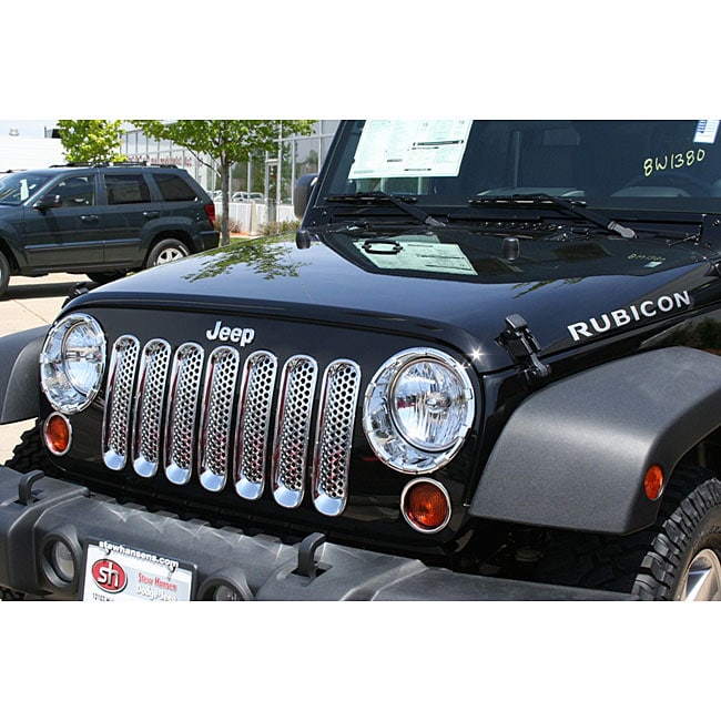 Jeep Wrangler 2007 2009 Chrome Trim Grille Cover  