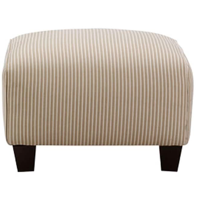 Seaside Mocha Stripe Ottoman  