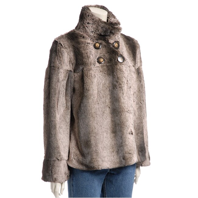 Lost Womens Ultra soft Faux Fur Swing Jacket  ™ Shopping