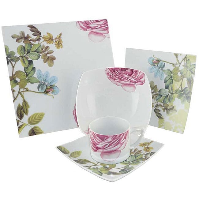 Rose Blossom 20 piece Porcelain Dinnerware Set  