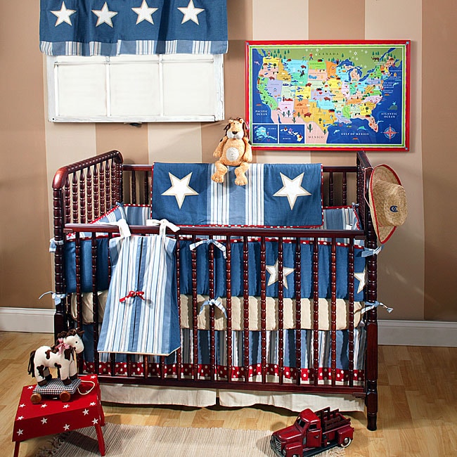 Denim Star 4 piece Crib Bedding Set  