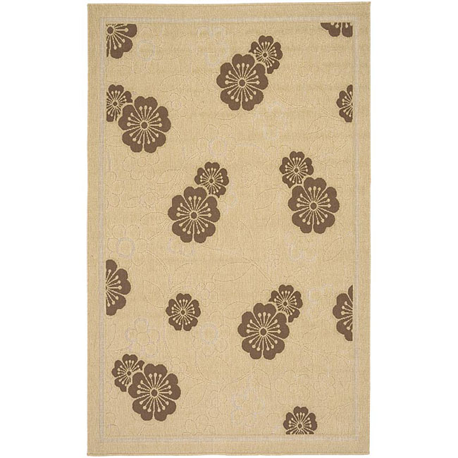 Indoor/ Outdoor Cafe Tan Rug (76 x 109)