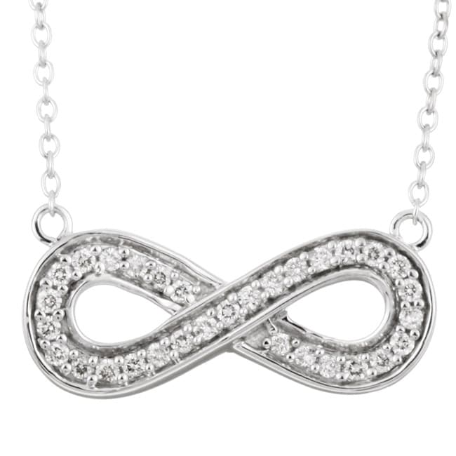 14k White Gold 1/4ct TDW Infinity Necklace (G H, I2)  