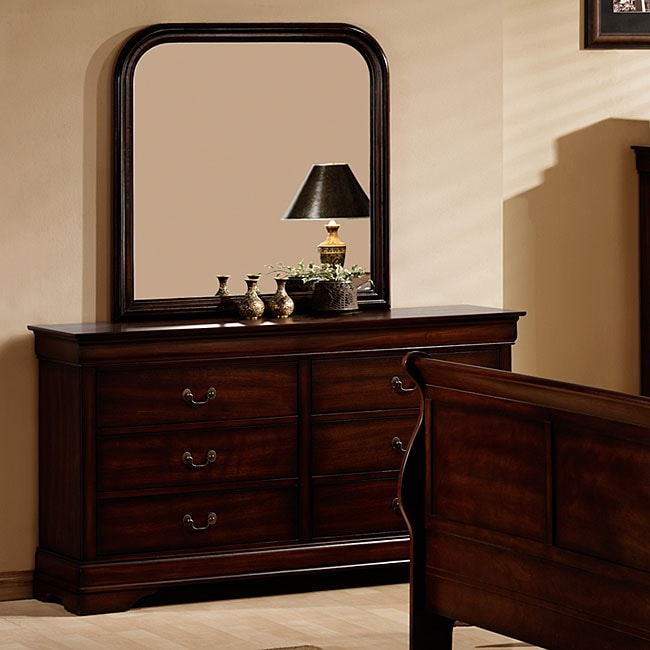 Madison Louis Philippe 6 drawer Dresser and Mirror  