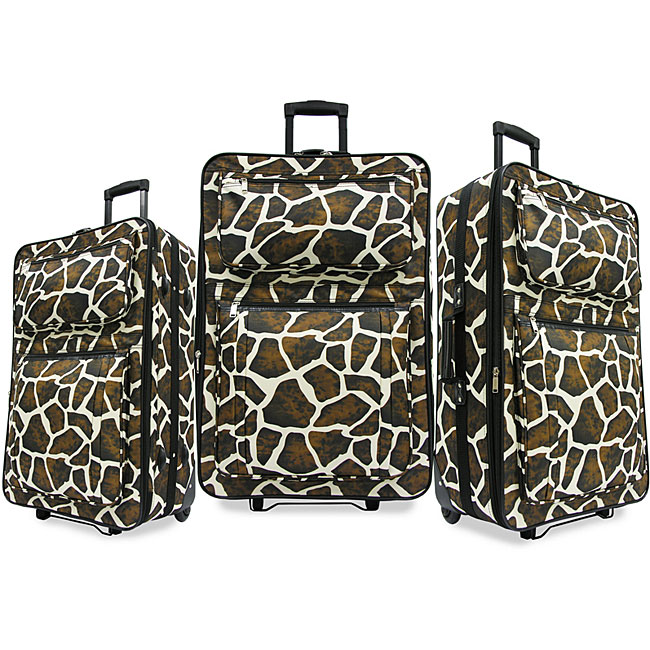 Giraffe Print 3 piece Luggage Set  