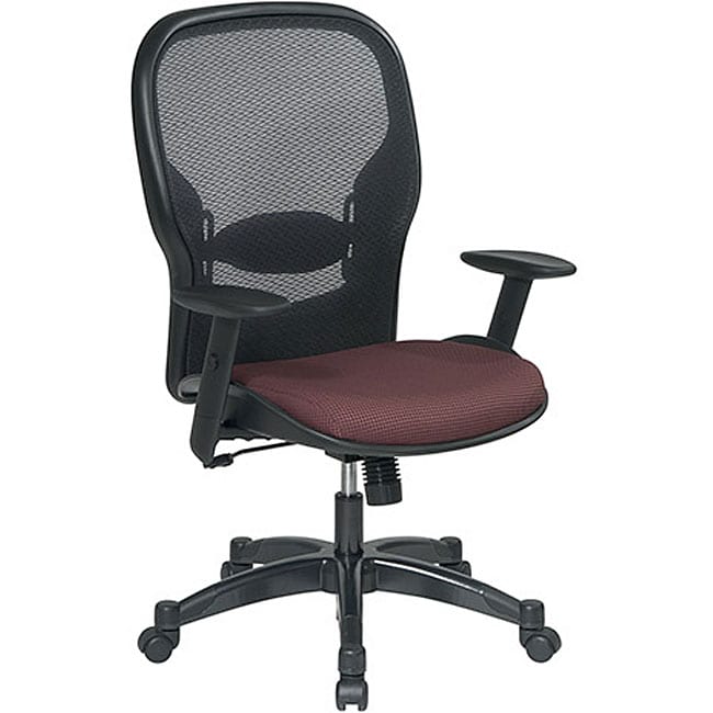 Office Star Space Series Air Grid Backed Maroon Fabric Seat Chair