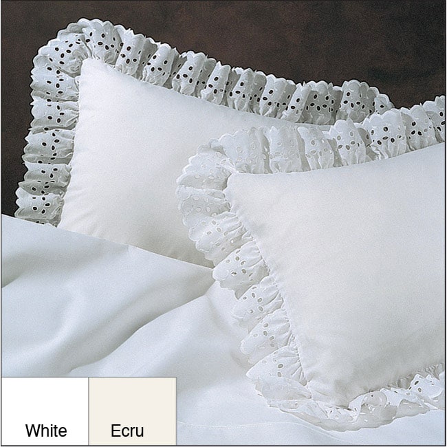 Ruffled Lauren Eyelet Pillow Shams (Pack of 2)  