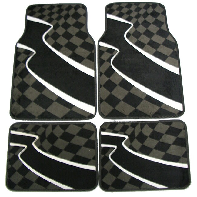 Grey Checkered Flag Front/ Rear Car Floor Mat Set Free Shipping On Orders Over 45 Overstock