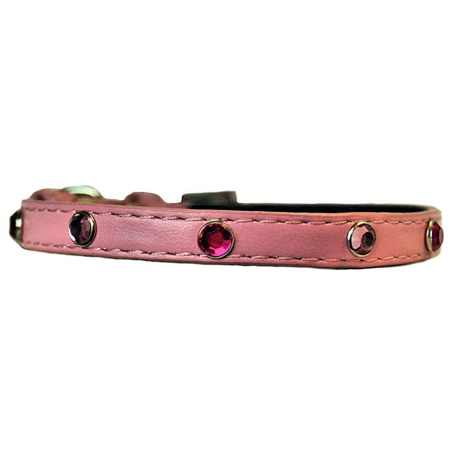 Crystal Fun Dots Baby Pink Small Dog Collar  