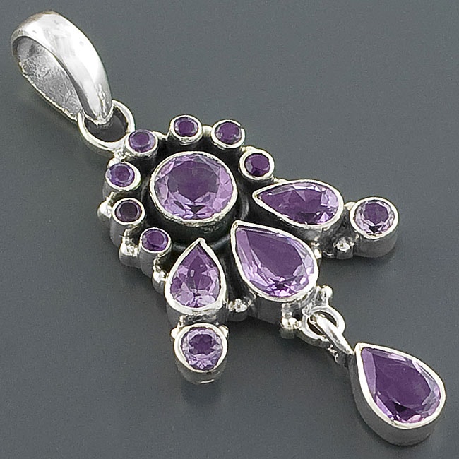 Sterling Silver Amethyst Pendant (India)  