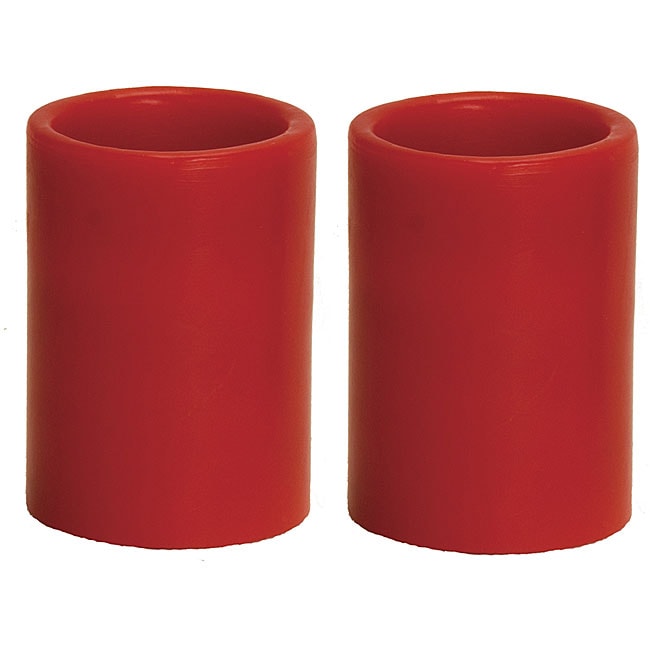 Flameless Red 3x4-inch Pillar Candles (Set of 2) - Free Shipping On ...