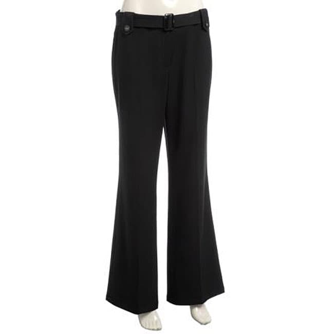 Sharagano Womens Black Belted Pants  