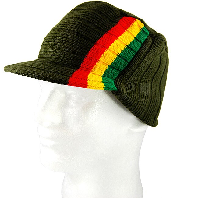 Iced Out Gear Mens Jamaican style Green Visor Hat  