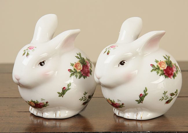 Royal Albert Old Country Roses Chubby Bunny Salt And Pepper Royal Albert Old Country Roses Chubby Bunny Salt And Pepper Shakers