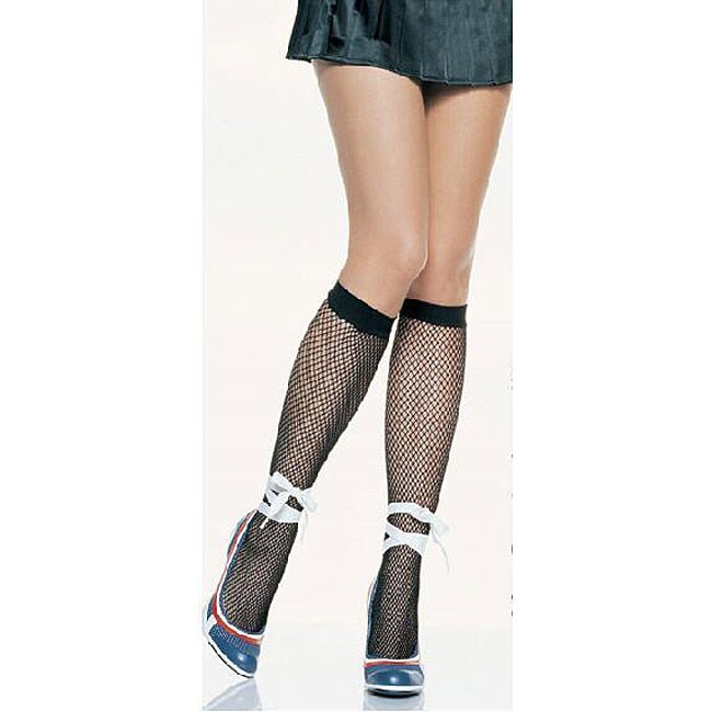 black knee high fishnet stockings