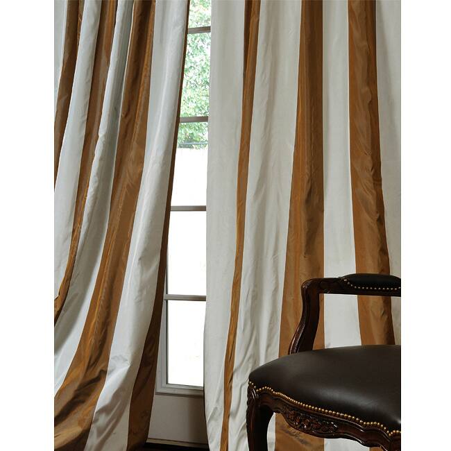Exclusive Fabrics Signature Stripe Faux Silk Taffeta 108-inch Curtain Panel