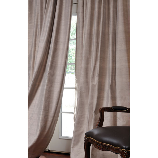 Exclusive Fabrics Signature Dove Grey 96 inch Textured Silk Curtain