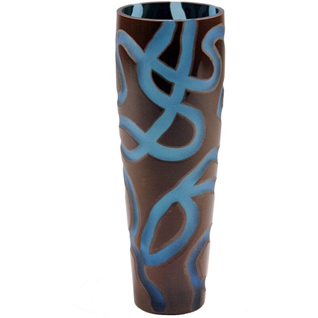 Wisteria Etched Glass Vase  