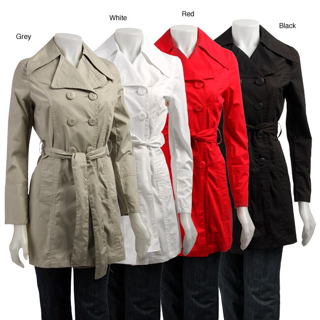 Red Trench Coats Tradingbasis London Fog Women S Red Cotton Blend Double Ted Hooded Trench Coat