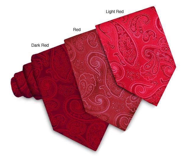 Red Paisley Woven Silk Tie  