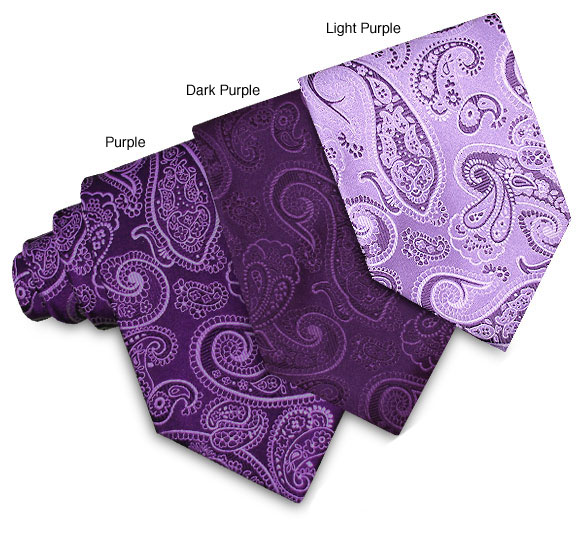 Purple Paisley Woven Silk Tie  