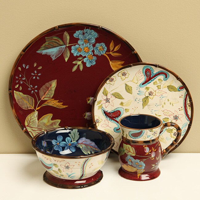 Zrike 'Cerise' 16piece Dinnerware Set Free Shipping Today