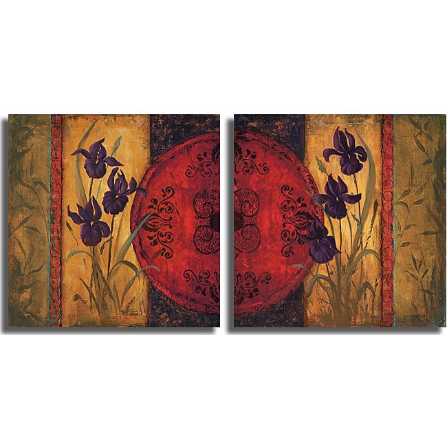 Linda Wacaster Iris Fusion 2 piece Unframed Art Set  