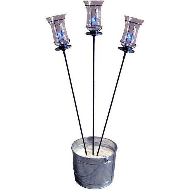 Pewter 62 inch Garden Stakes/ Champagne Torches (Set of 3)