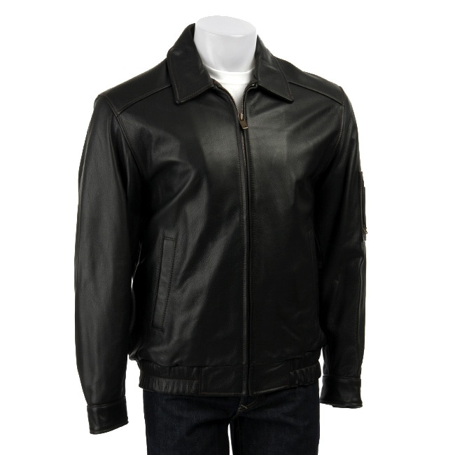 Columbia Men's Leather Bomber Jacket - Free Shipping Today - Overstock ...