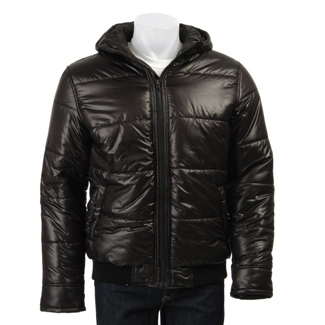 Guess Men's Hooded Bubble Jacket - Overstock Shopping - Big Discounts ...