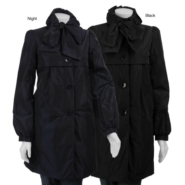 ABS Silver Label By Allen Schwartz Women's Bow Collar Stadium Parka Free Shipping Today