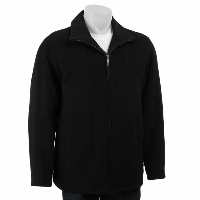 Claiborne Men's Italian Wool-blend Black Coat - Free Shipping Today ...